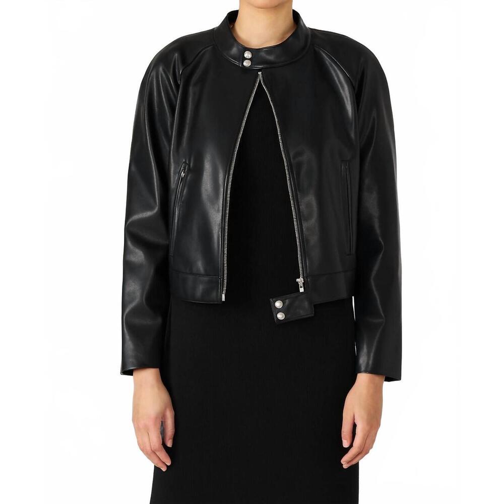 NEW STEVE MADDEN jett faux leather jacket in black